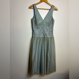 VTG Y2K JS Boutique Beaded Dres Size 8 Lace  fairy Teal Babydoll Hoco Romantic
